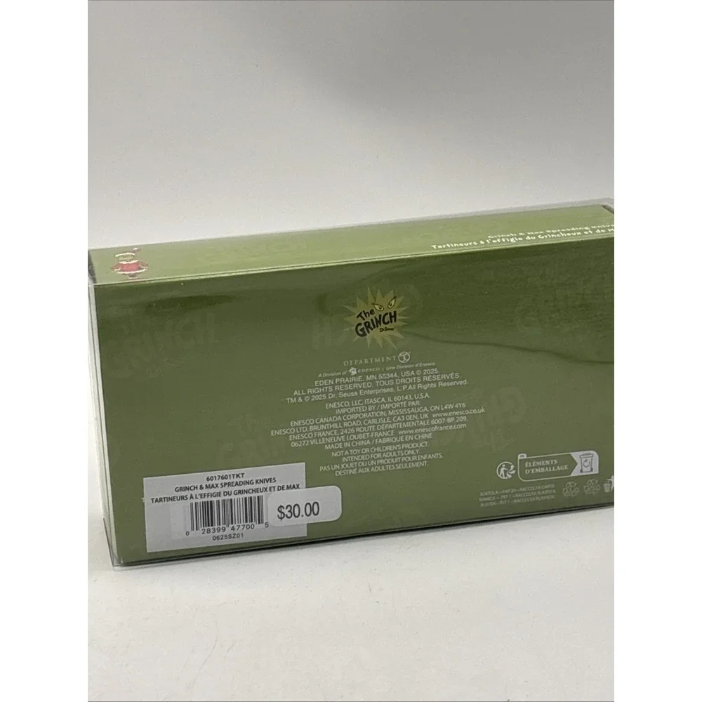 Dr. Seuss The Grinch And Max Spreading Knives Stainless Steel Ceramic Dept 56